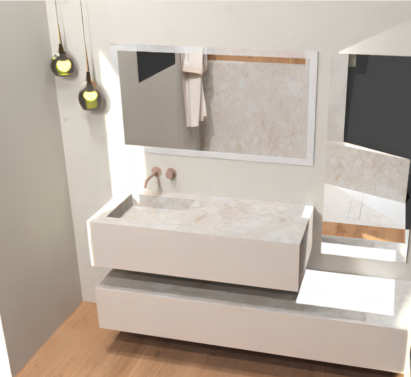 Rénovation complète de salle de bain clé en main avec carrelage Cosentino, Marazzi, Fantini, Sanijura, Schlüter avec plomberie Richardson au cœur de Lyon 6