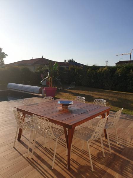 Pose de dalle ferraillée sur terrasse _ et pose de carrelage imitation bois 15x90Marazzi à Villette d'Anthon