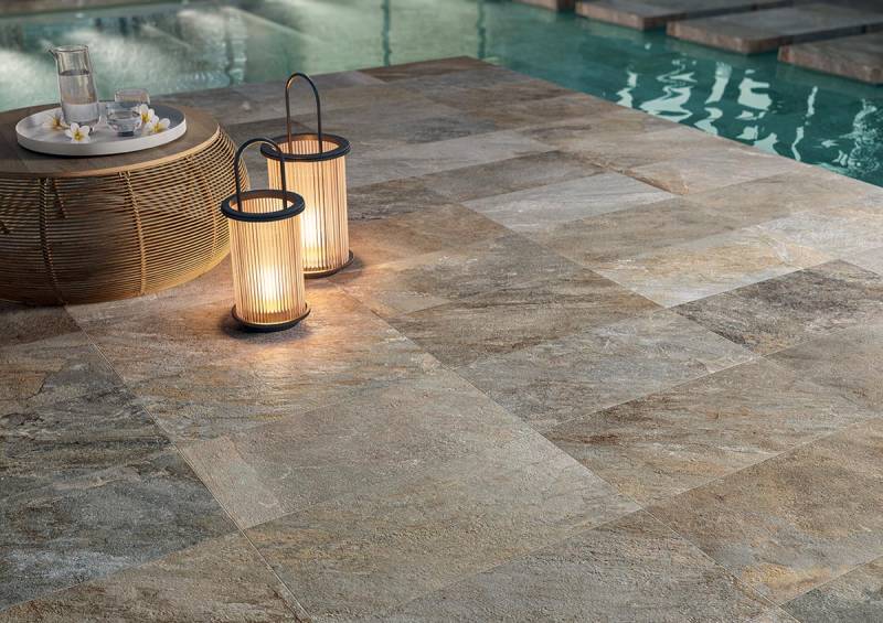 NOVOCERAM Carrelage extérieur Zéphyr Outdoor Plus - grès cérame rectifié - ton grey- 60x60 cm - ép. 20 mm Lyon et France entière